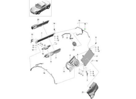 Slangklem. Porsche 982 Boxster / Cayman 2017>> - 99965135040